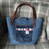 Unique Handcrafted Structured Denim Tote Shopping Bag Handbag Made From Upcycled Jeans