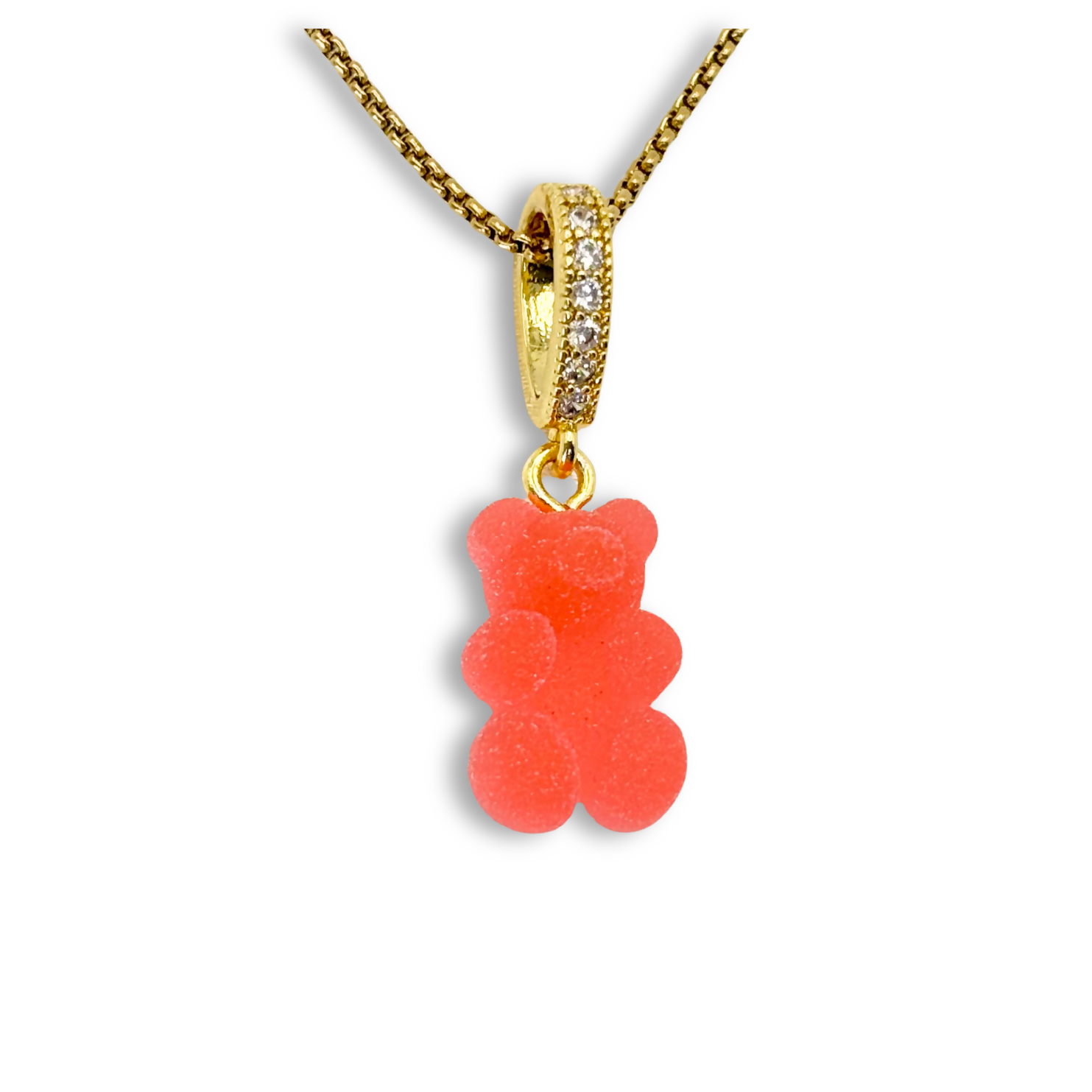 Sugar Coated Gummy Bear Pendant in Strawberry