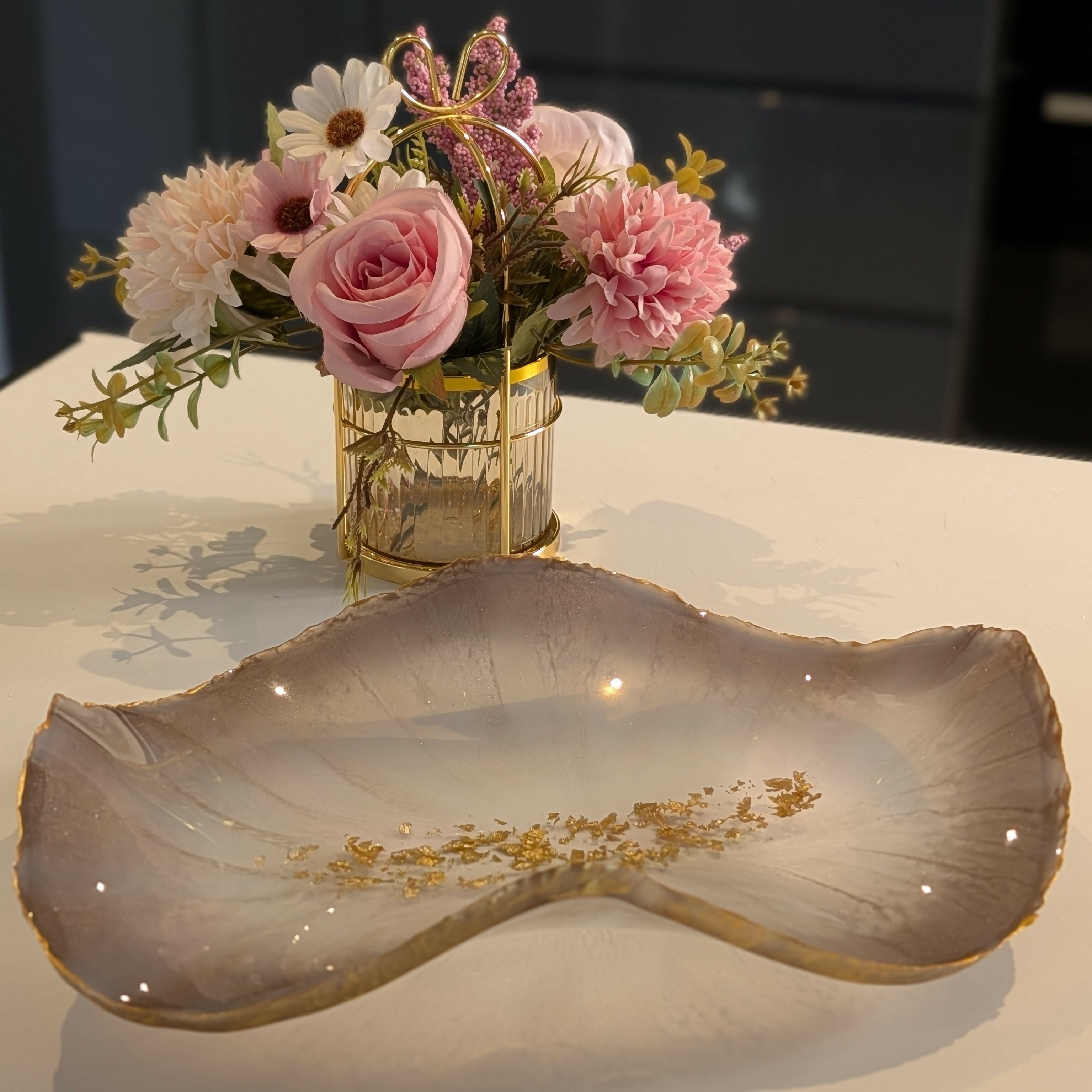 MULTI COLOUR HANDCRAFTED RESIN TRINKET DISH