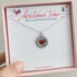 Real Christmas Tree Leaves Red Bow Necklace Silver Plated