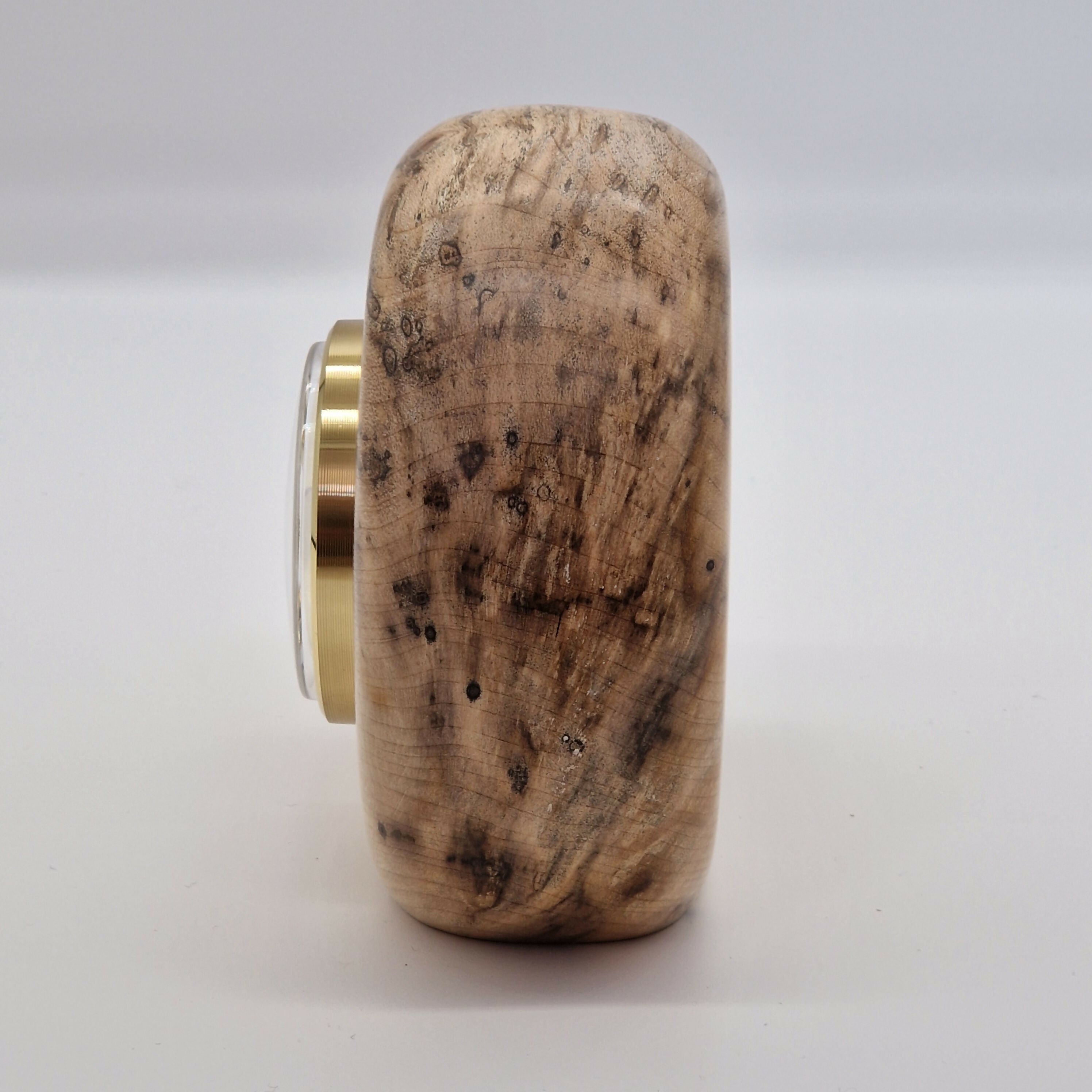 Small Hand Turned Mantle Clock made from Spalted Sycamore Wood