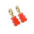 Sugar Coated Gummy Bear Hoop Drop Earrings in Strawberry