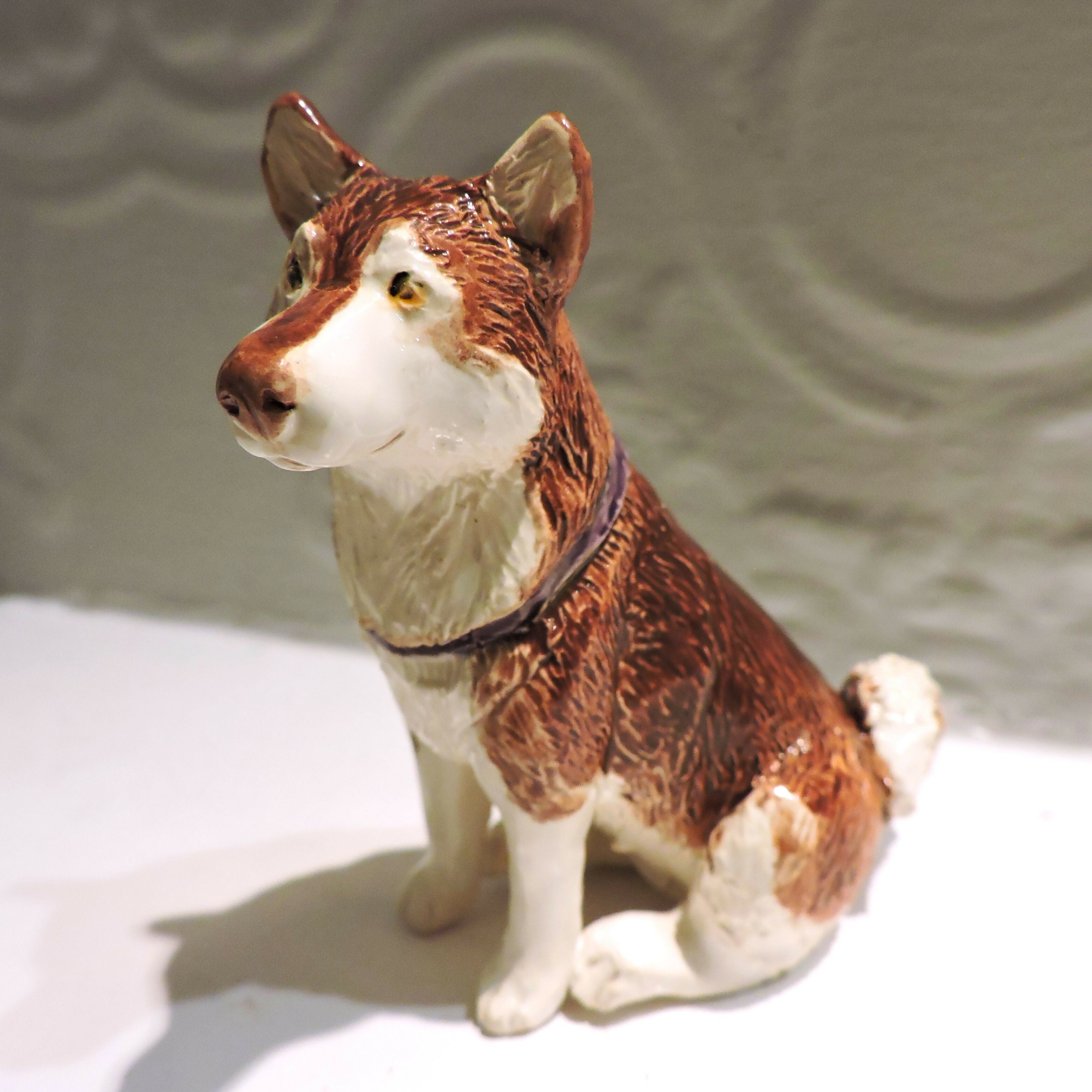 Ceramic husky dog sculpture