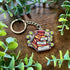 Book Stack Wooden Keyring