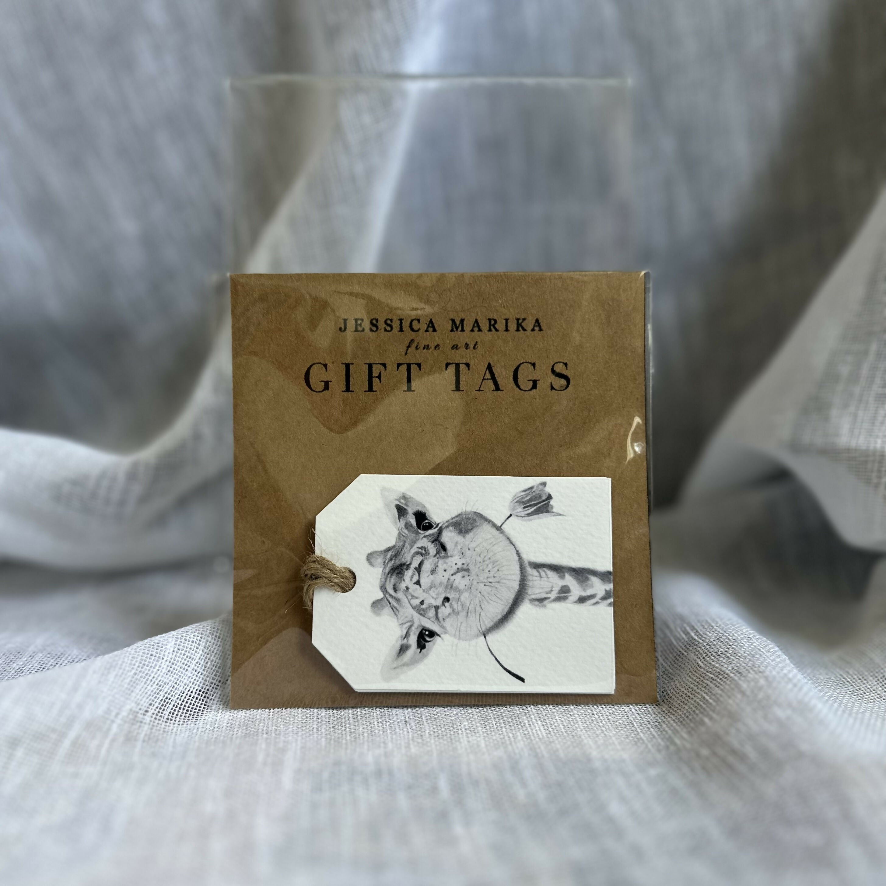 Giraffe with Flowers Gift Tags – Set of 4 Tags – Cute Safari Animal – Floral Illustration Gift
