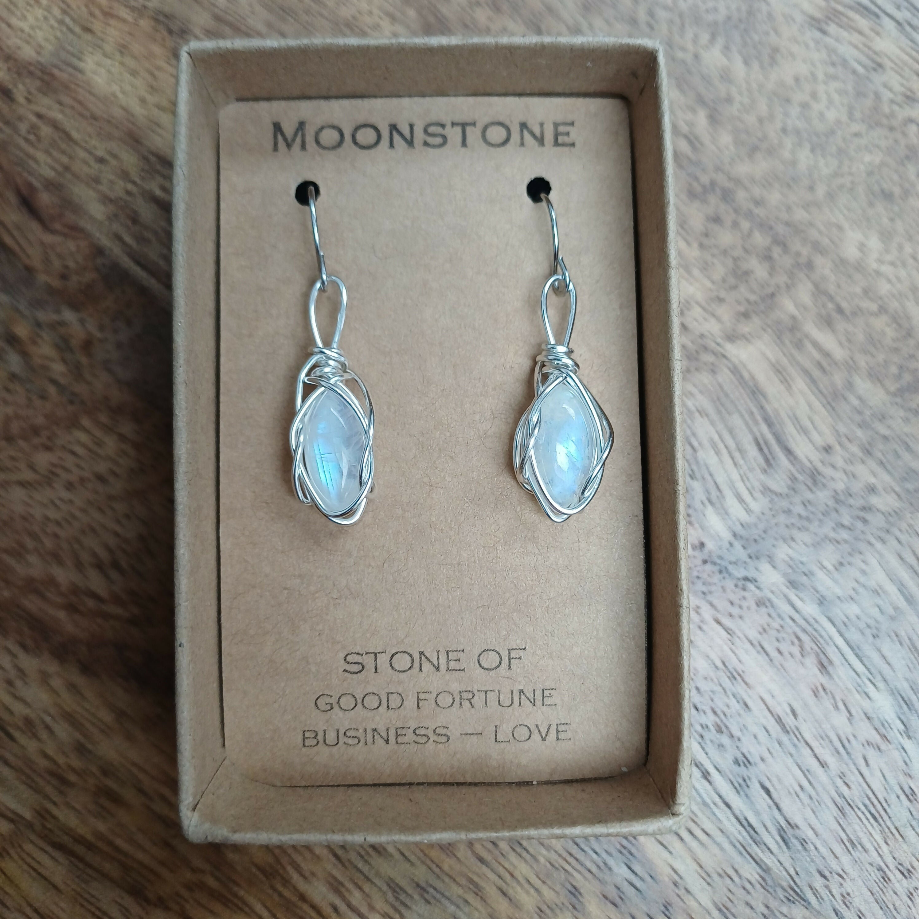 Moonstone Wire Wrapped Earrings