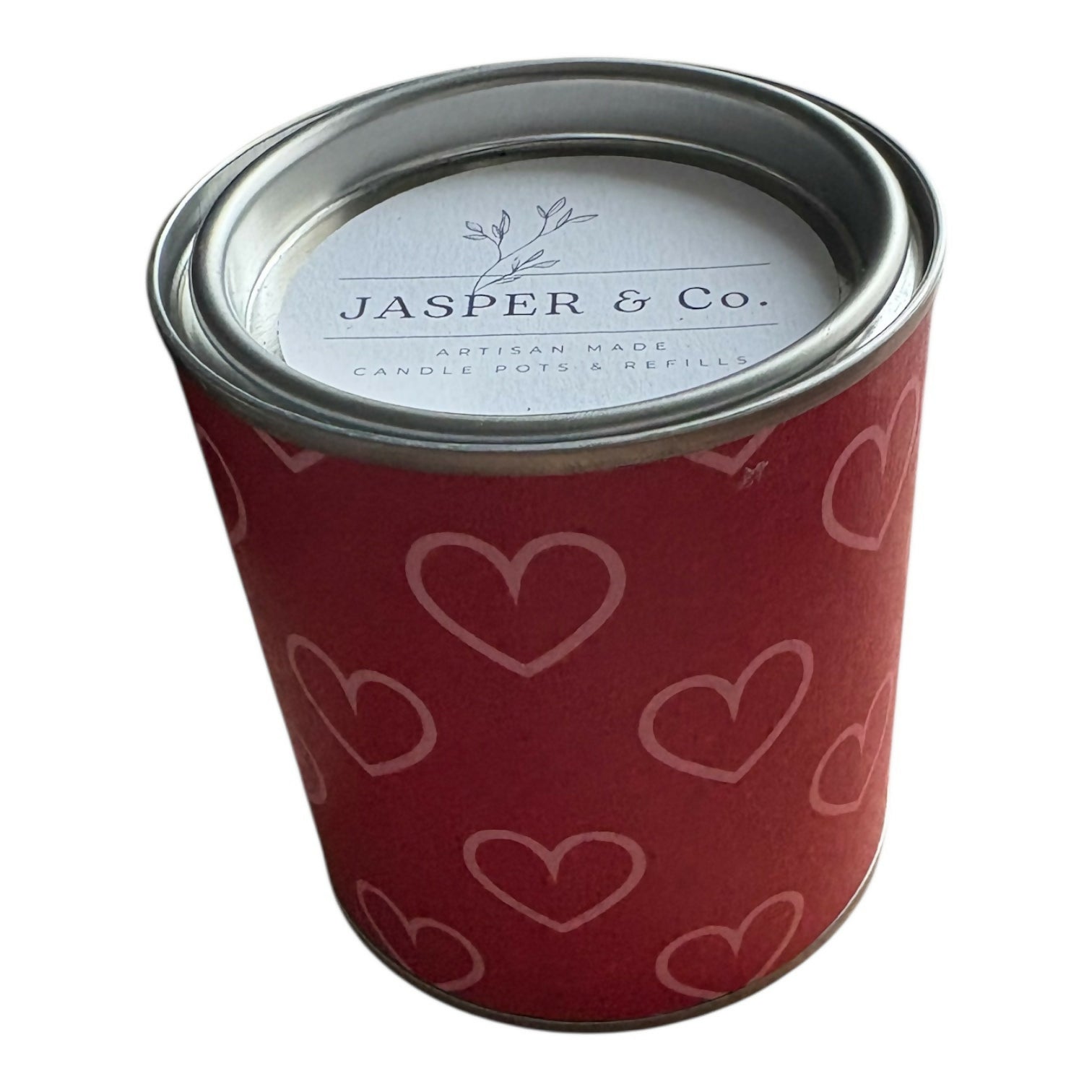 Valentine Heart Candle Tin – Artisan Soy Candle by Jasper & Co.