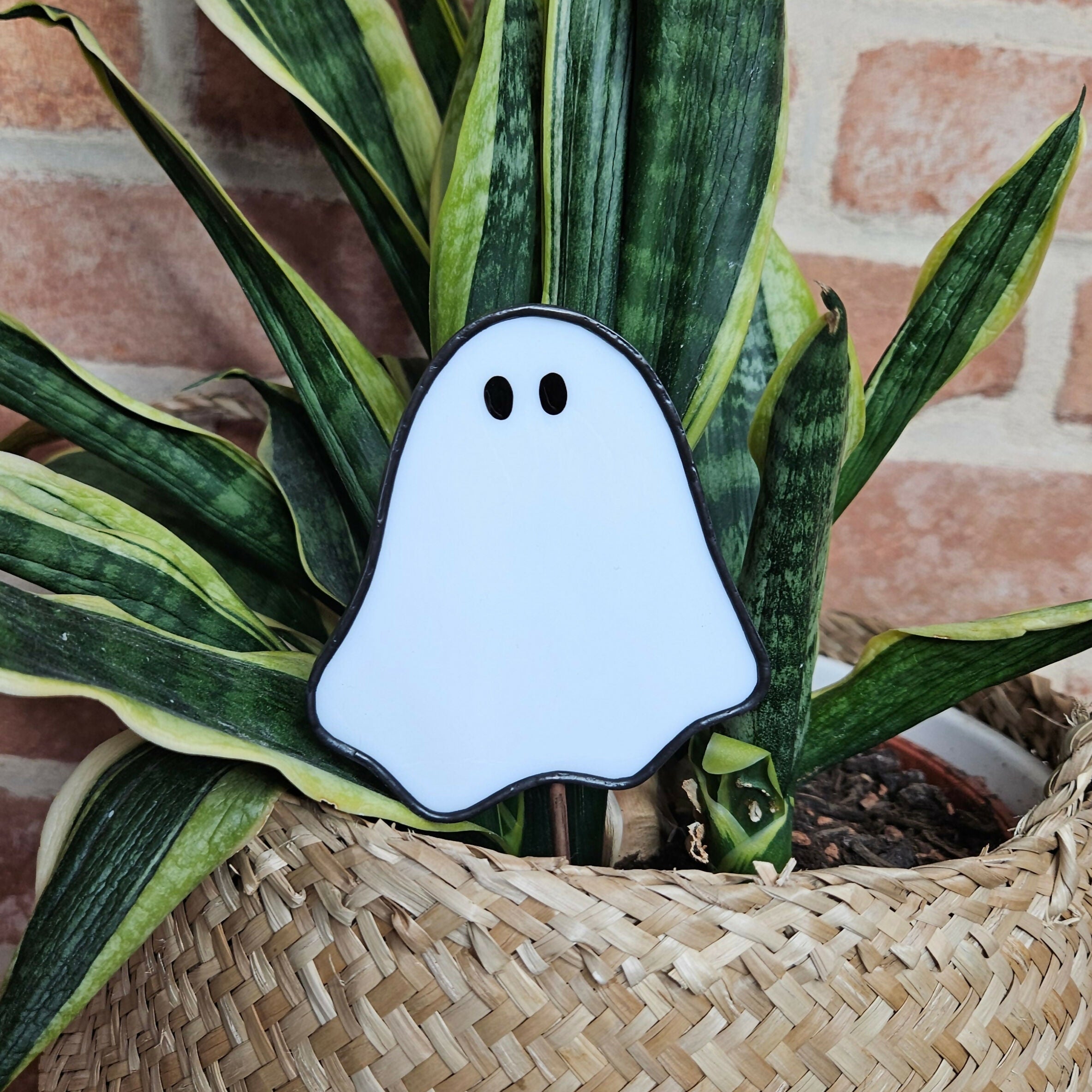White Ghost Stained Glass Plantstake