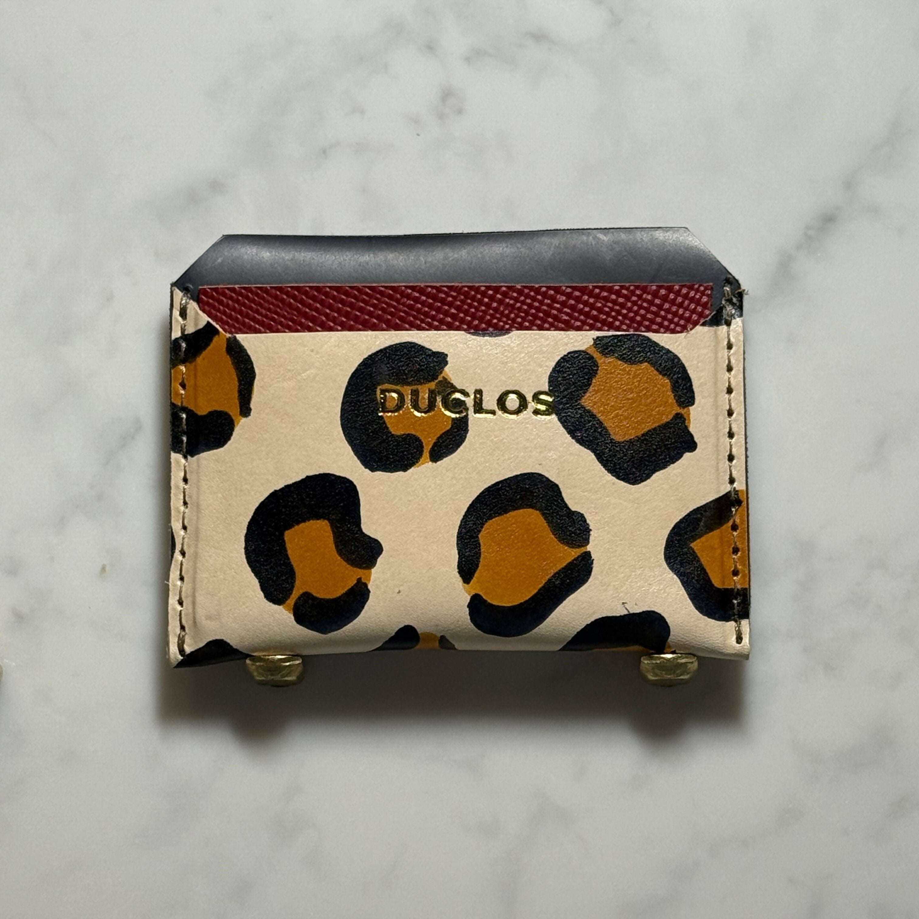 Hand Painted Leopard Cardholder Burg