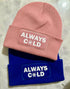 Always Cold Cuffed Rectangular Patch Beanie Hat