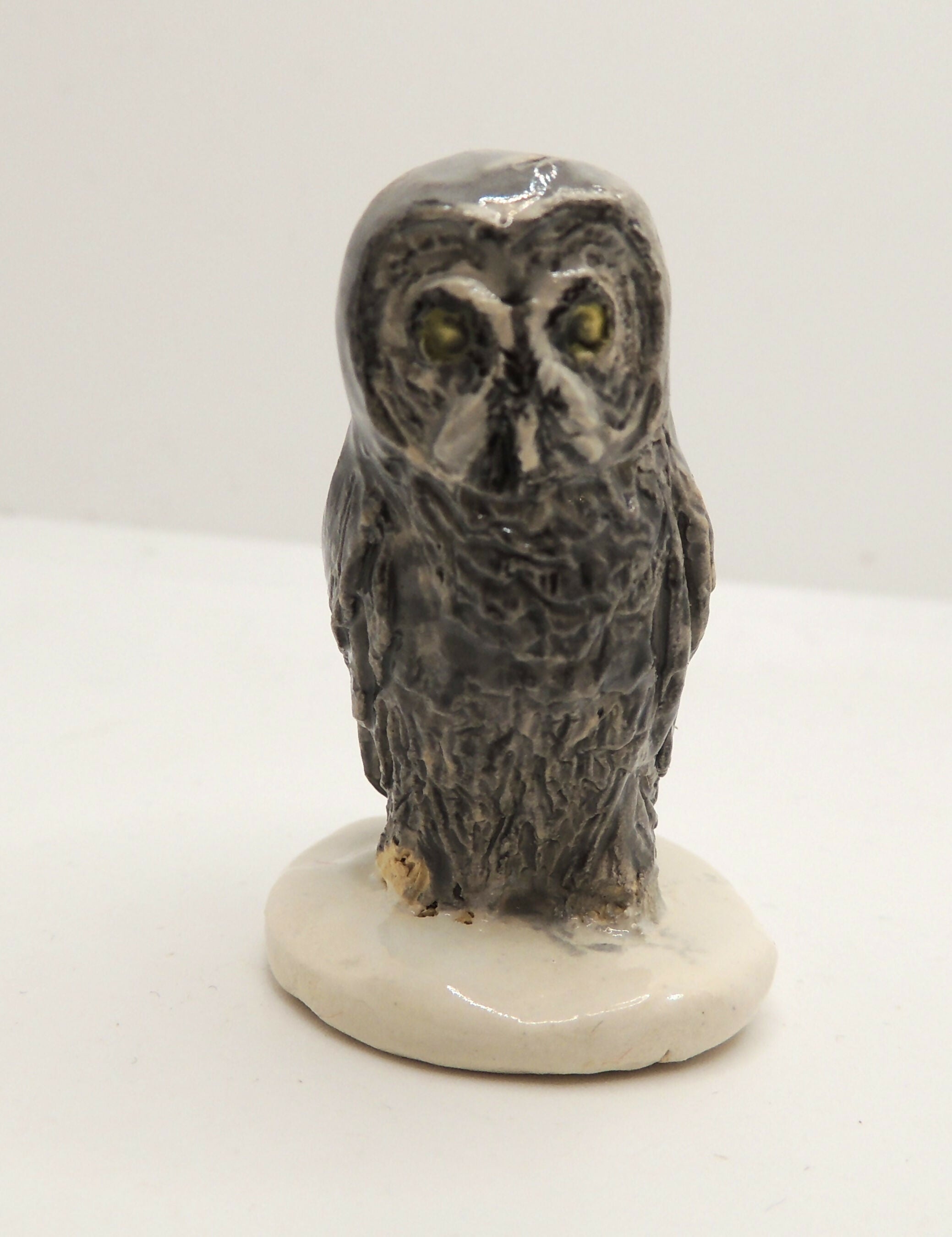 Ceramic Great Grey Owl Sculpture - "Geoff"