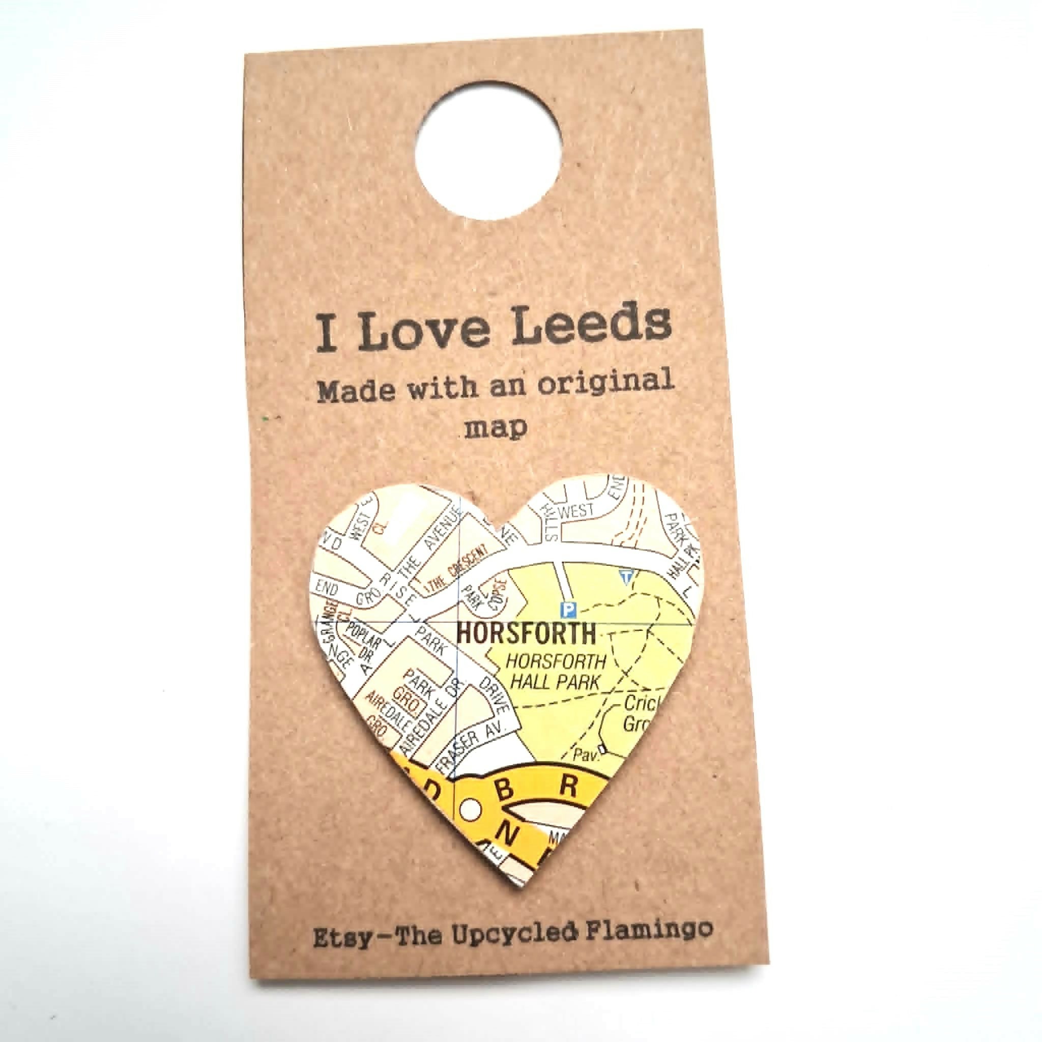 Heart Shaped Horsforth Leeds Map Magnet