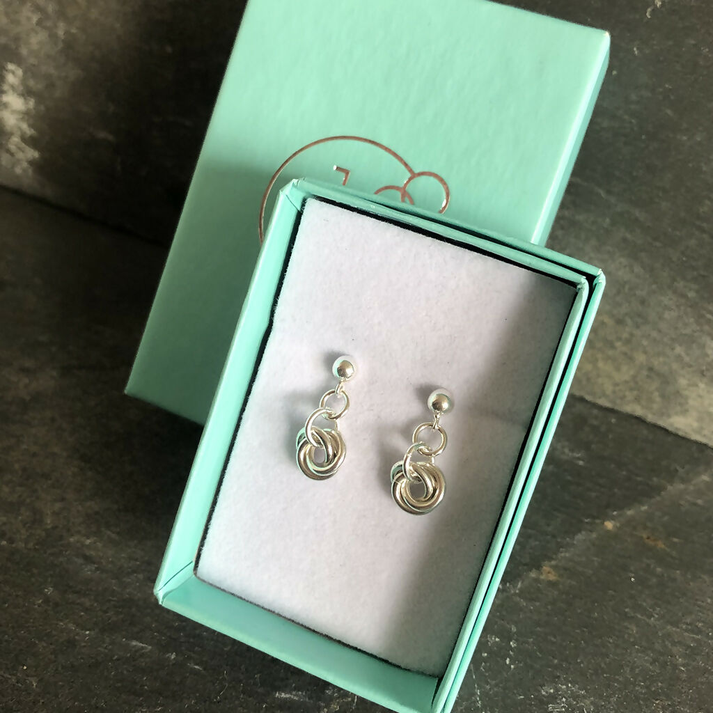 Sterling Silver Mini Halo Earrings