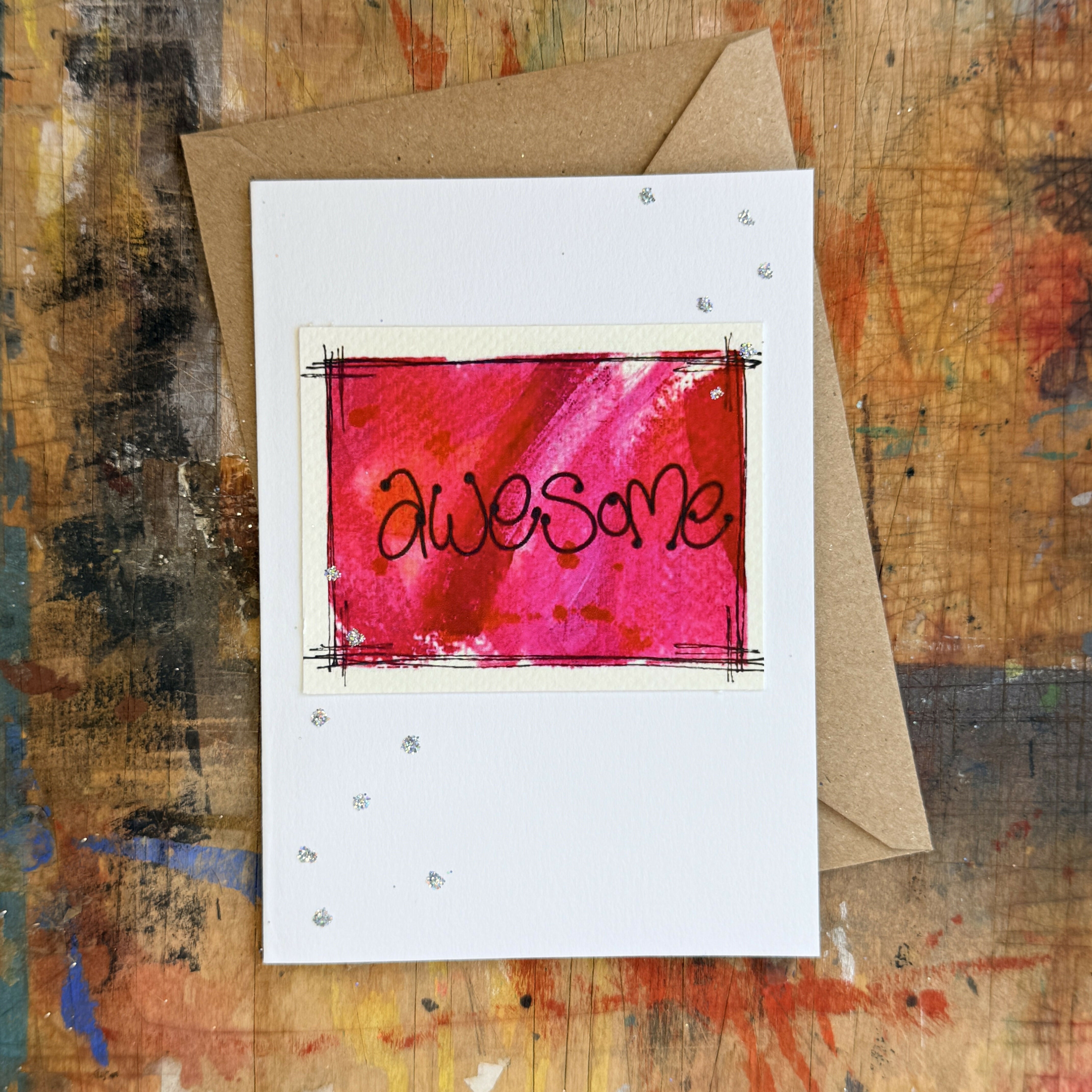 Abstract Awesome Card in Pink