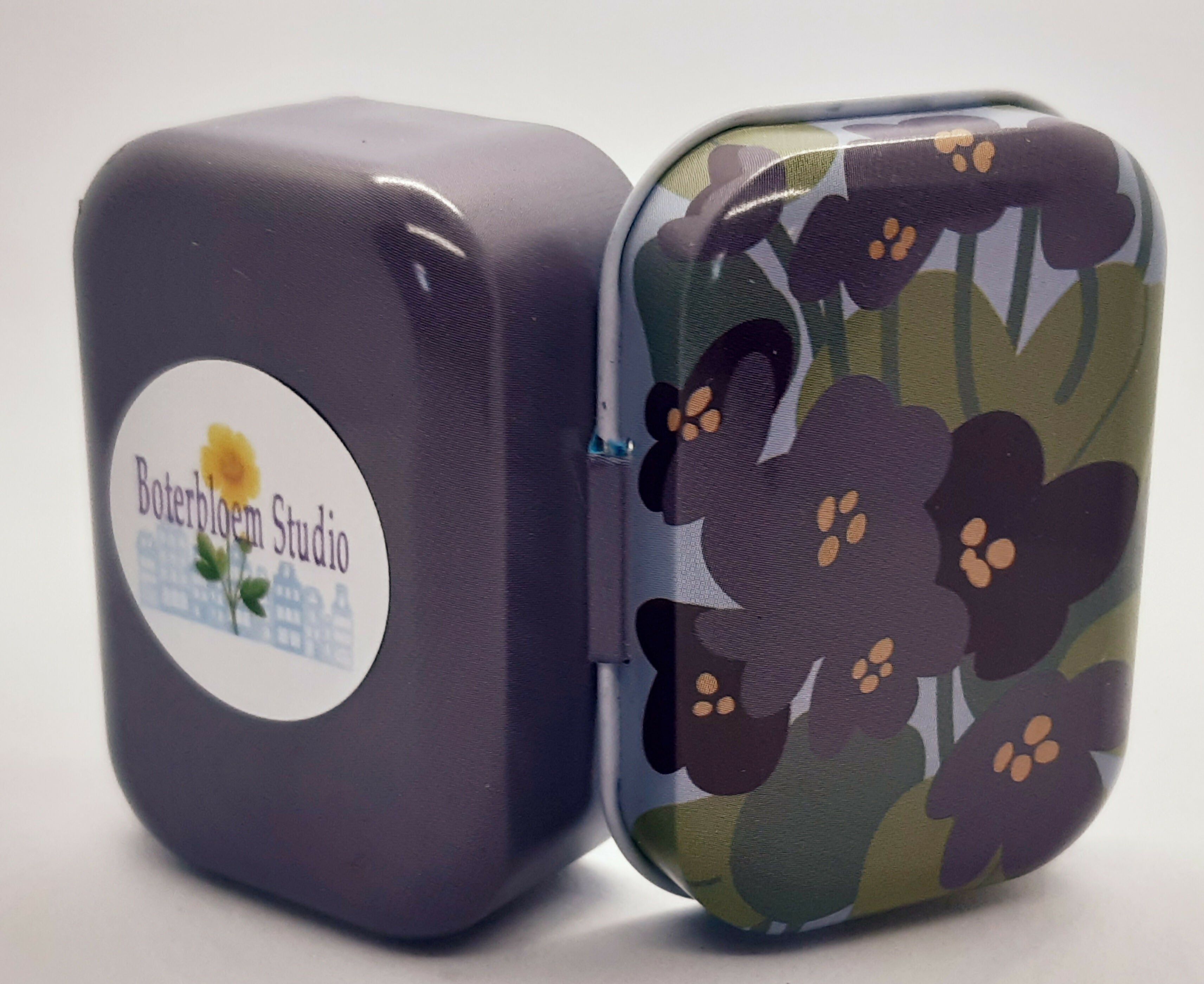 Clay House and Tree in Metal Tin