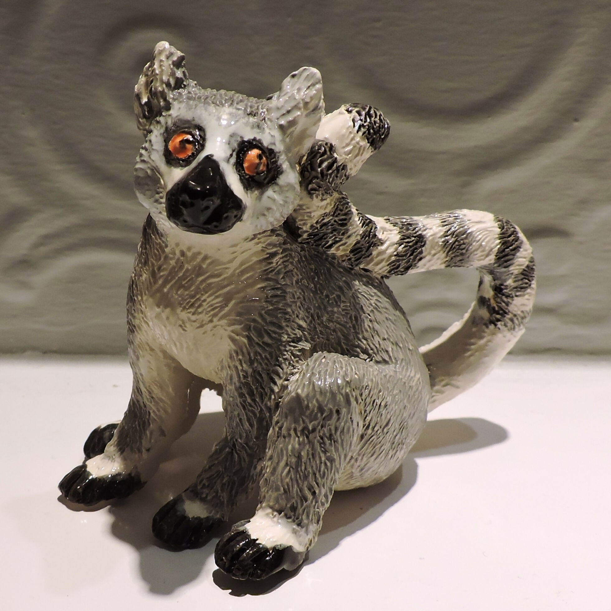 Ceramic Ring tailed lemur sculpture