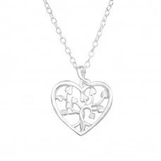 Heart & flowers Necklace
