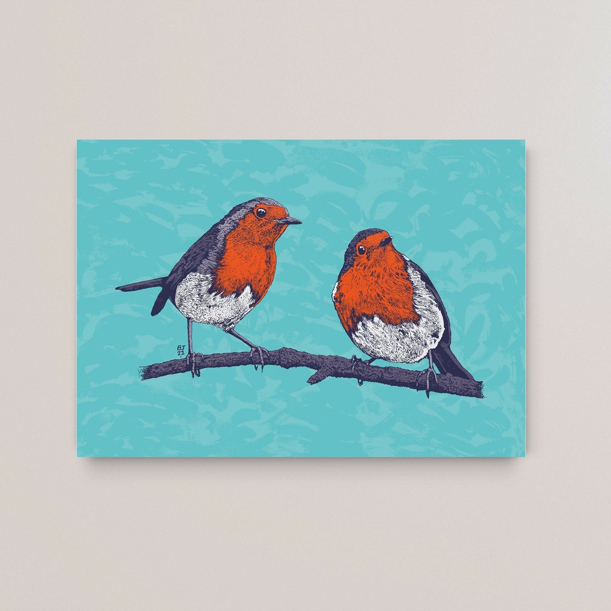 Robins Art Print – British Birds Wall Art