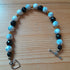 Tibetan Silver Toggle Bracelet with Faceted Black Onyx, Ink Veined Howlite and Bronze Hematite