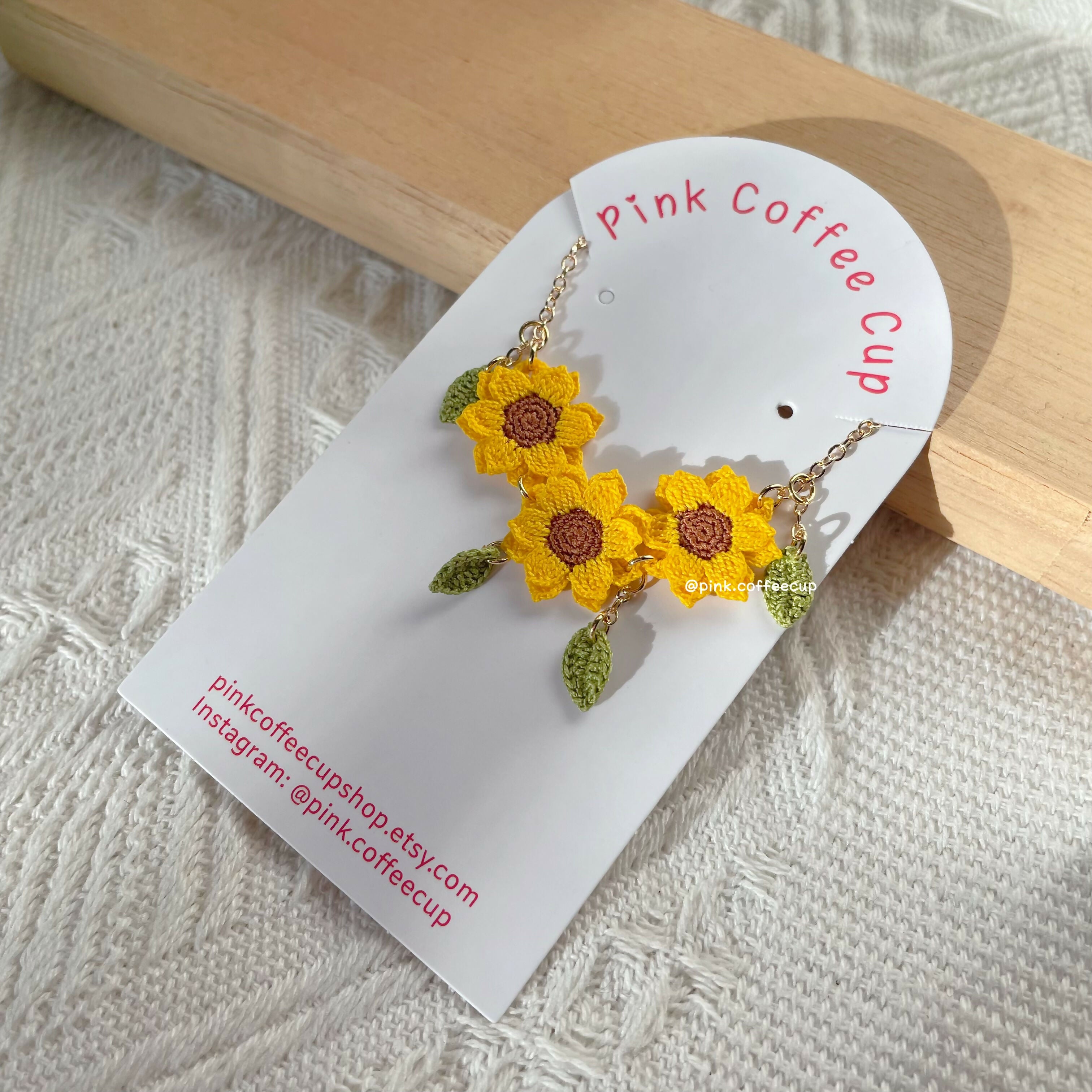 Micro Crochet Sunflowers Bracelet