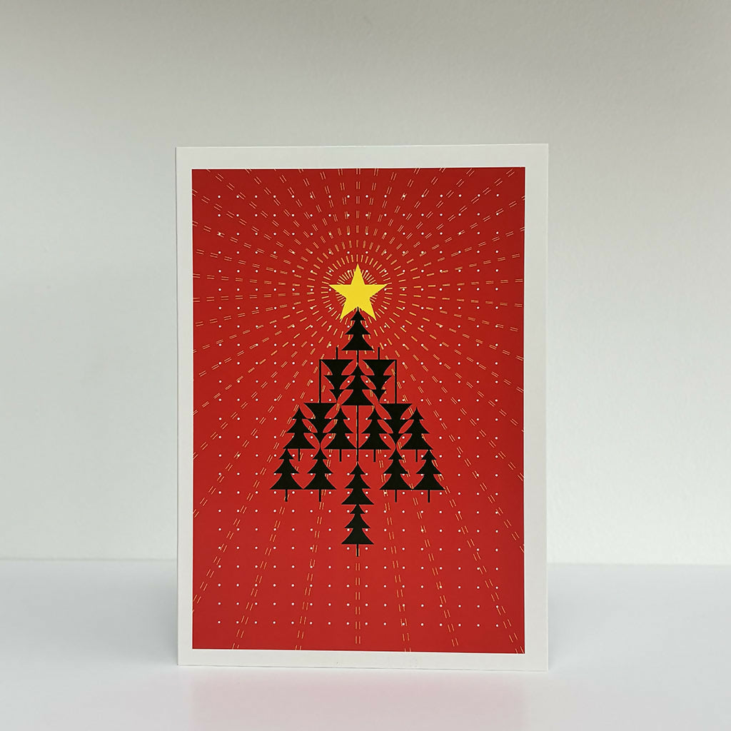Christmas Star - Red Christmas Card
