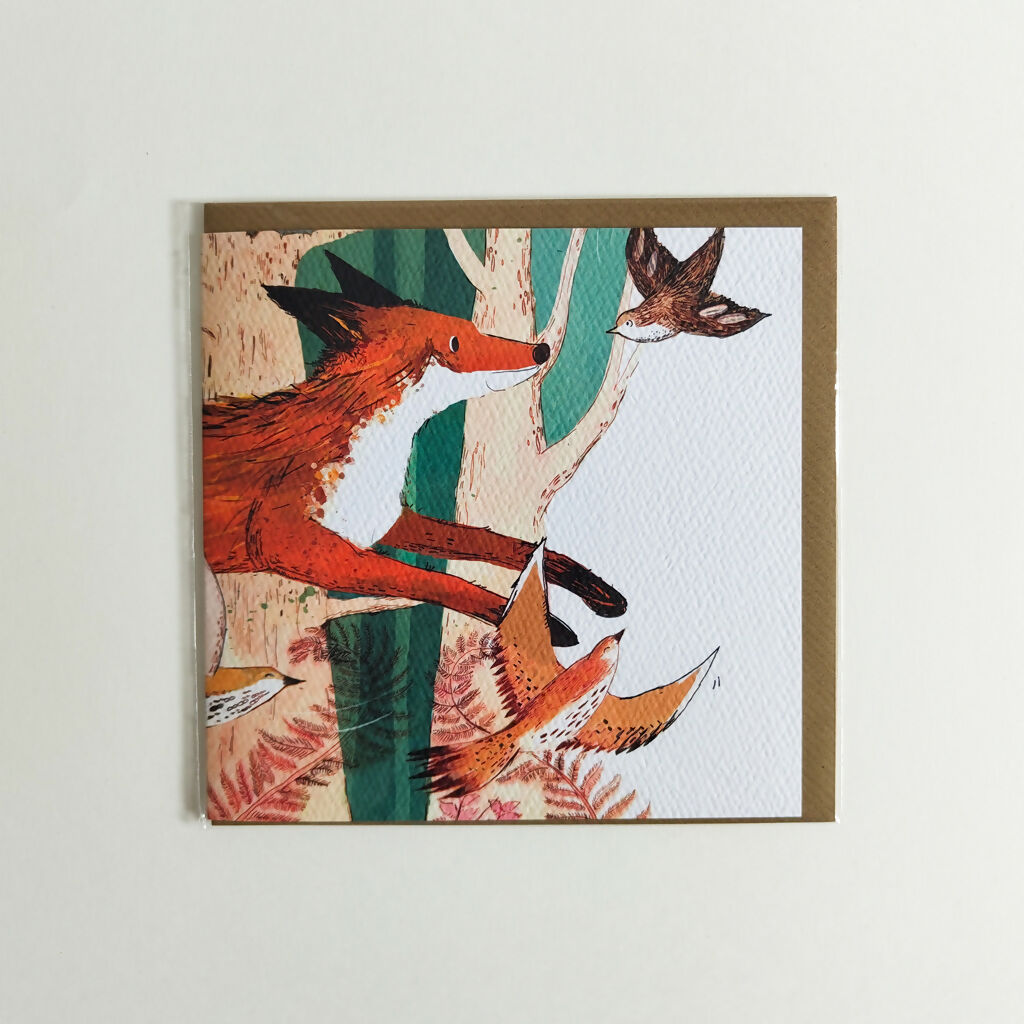Running Fox Greeting Card