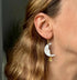 Celestial Crescent Moon Face Earrings with Gold Drop