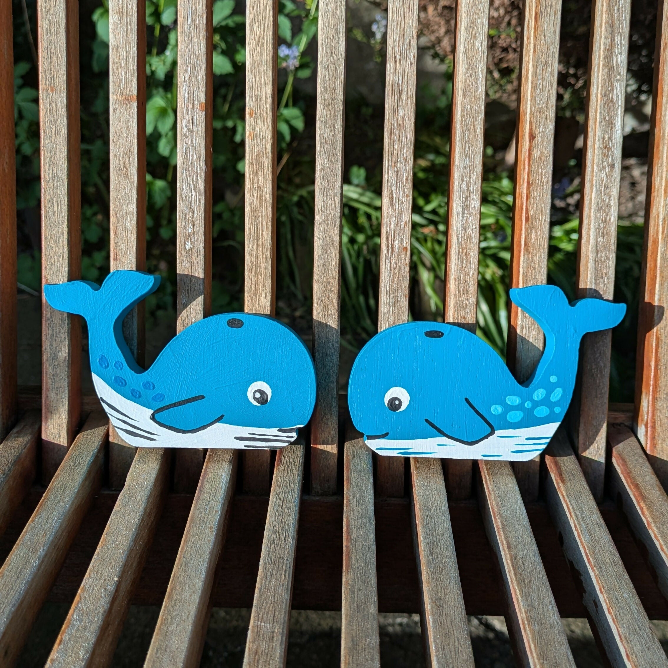 Hand Painted Wooden Whale