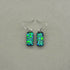 Emerald Green Raindrop Dichroic Fused Glass Dangle Sterling Silver Earrings - Handmade by Jade Tapson Glass.