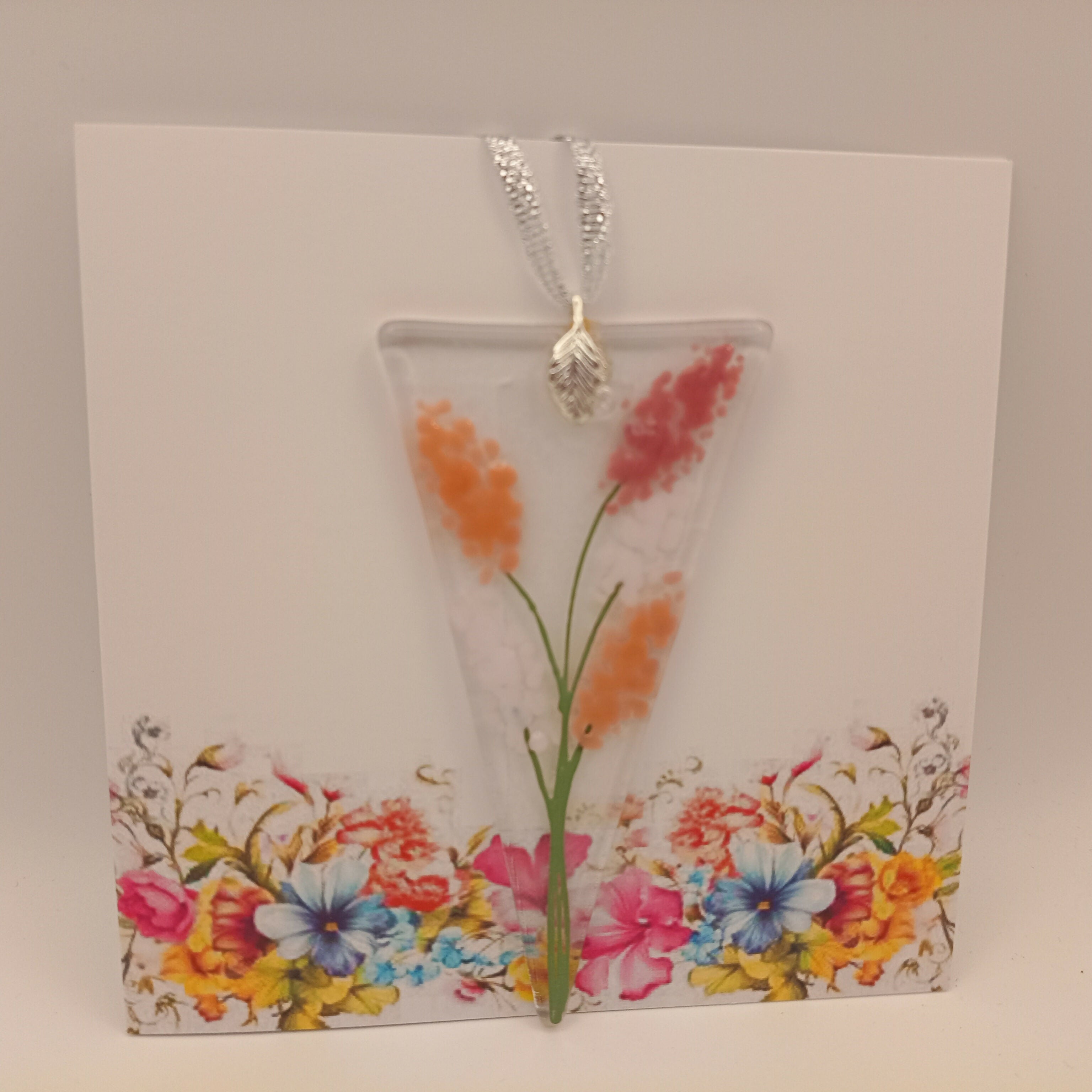 Fused Glass Flower Card