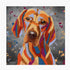 HUNGARIAN VIZLA DOG - COLOUR SPLASH MOUNTED ARTWORK.