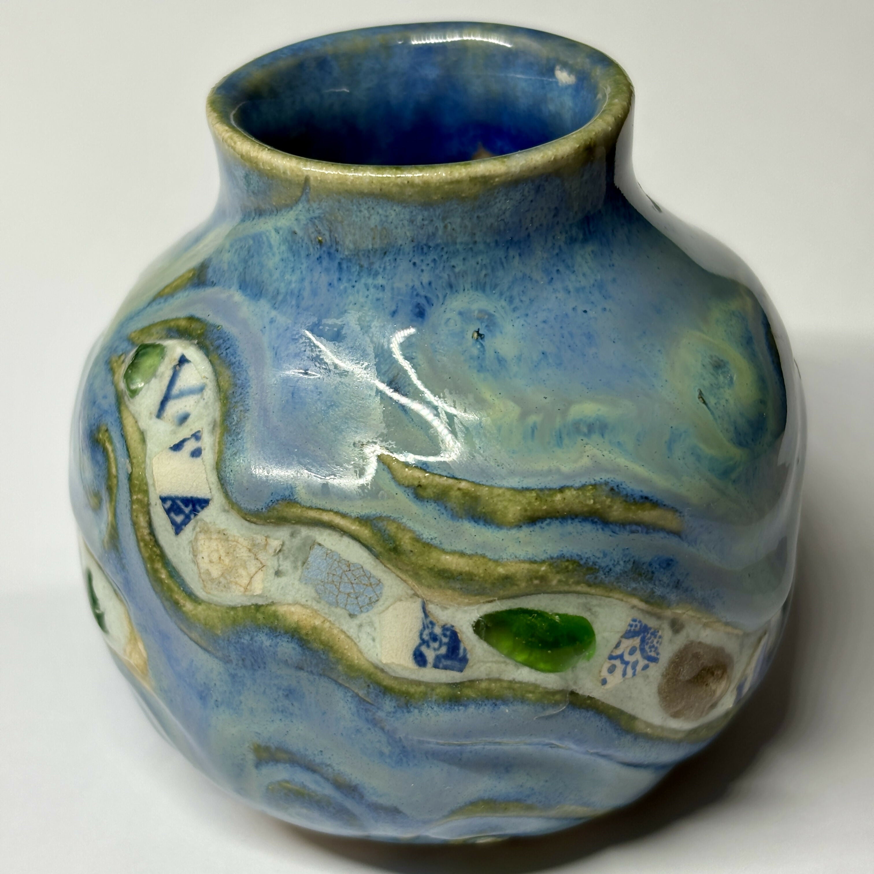 Carved Vase with River Inspired Design