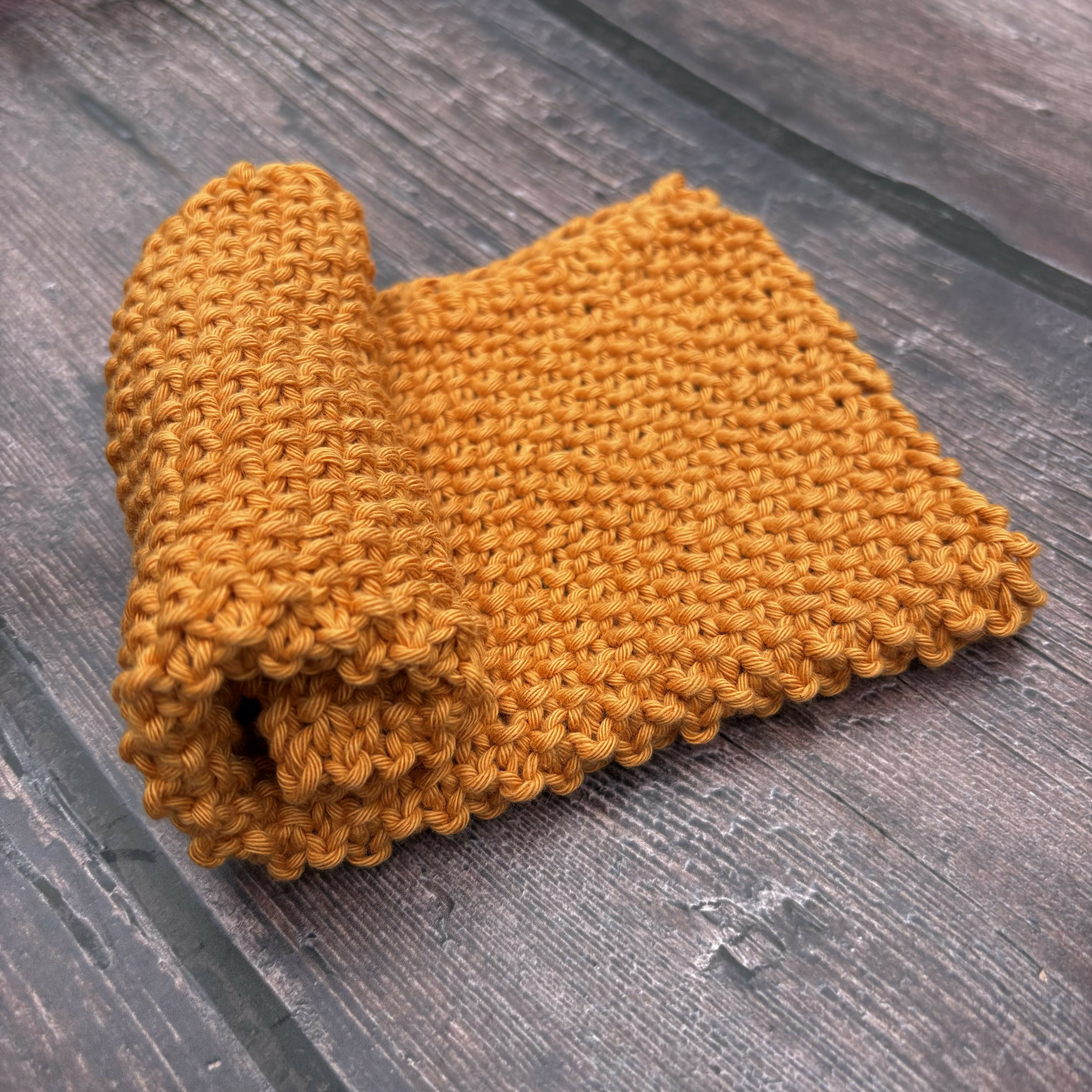 Hand Knitted Cotton Wash Cloth