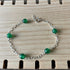 Sterling Silver Natural Green Agate Bracelet