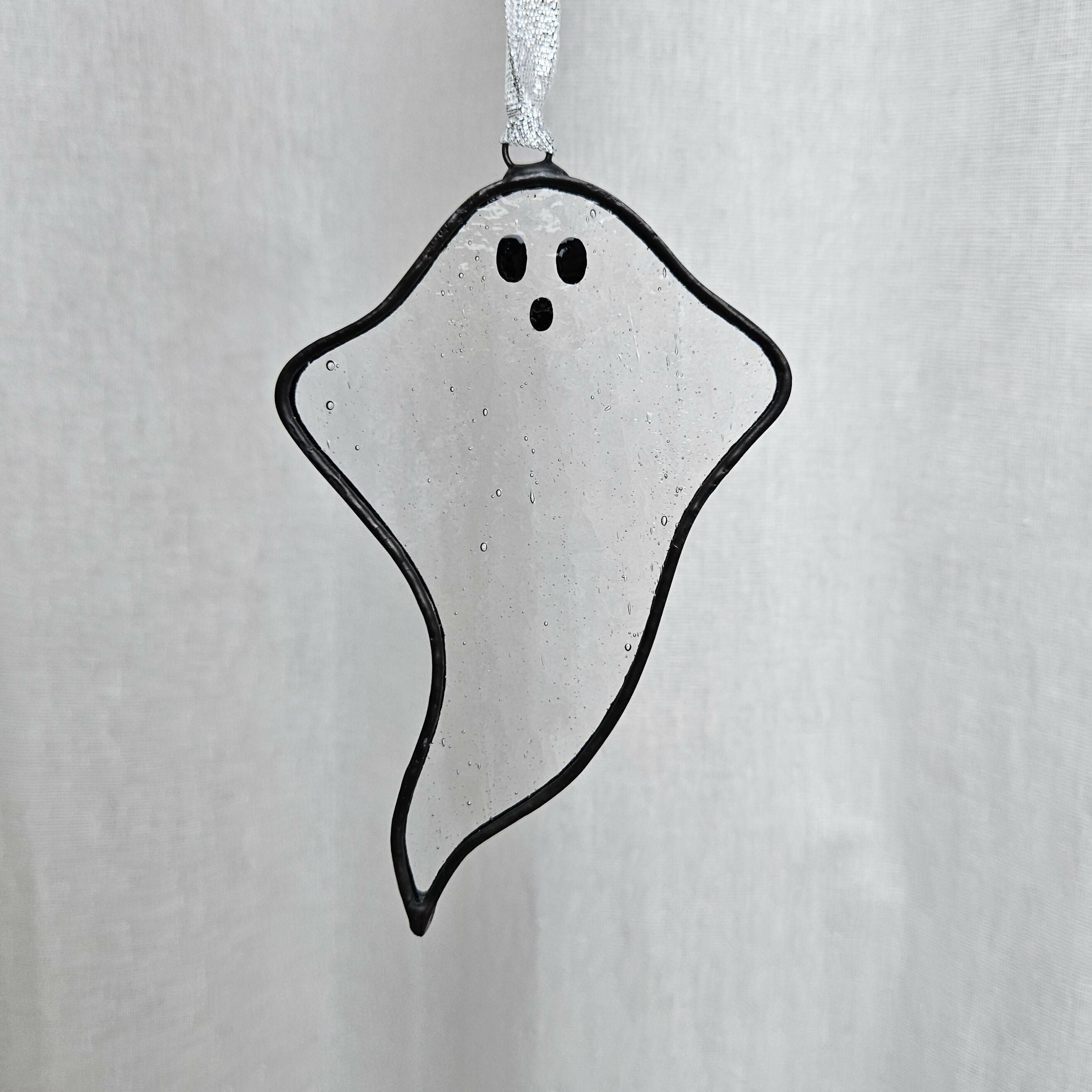 Clear Seedy Ghost Stained Glass Decoration
