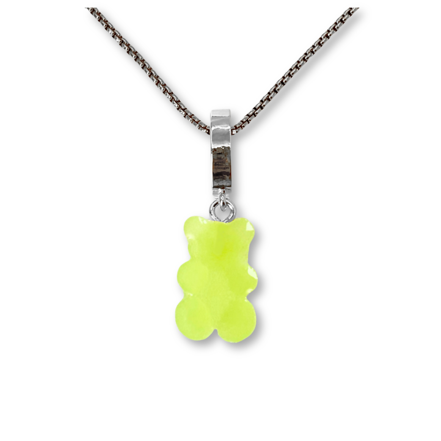 Sugar Coated Gummy Bear Pendant in Lime