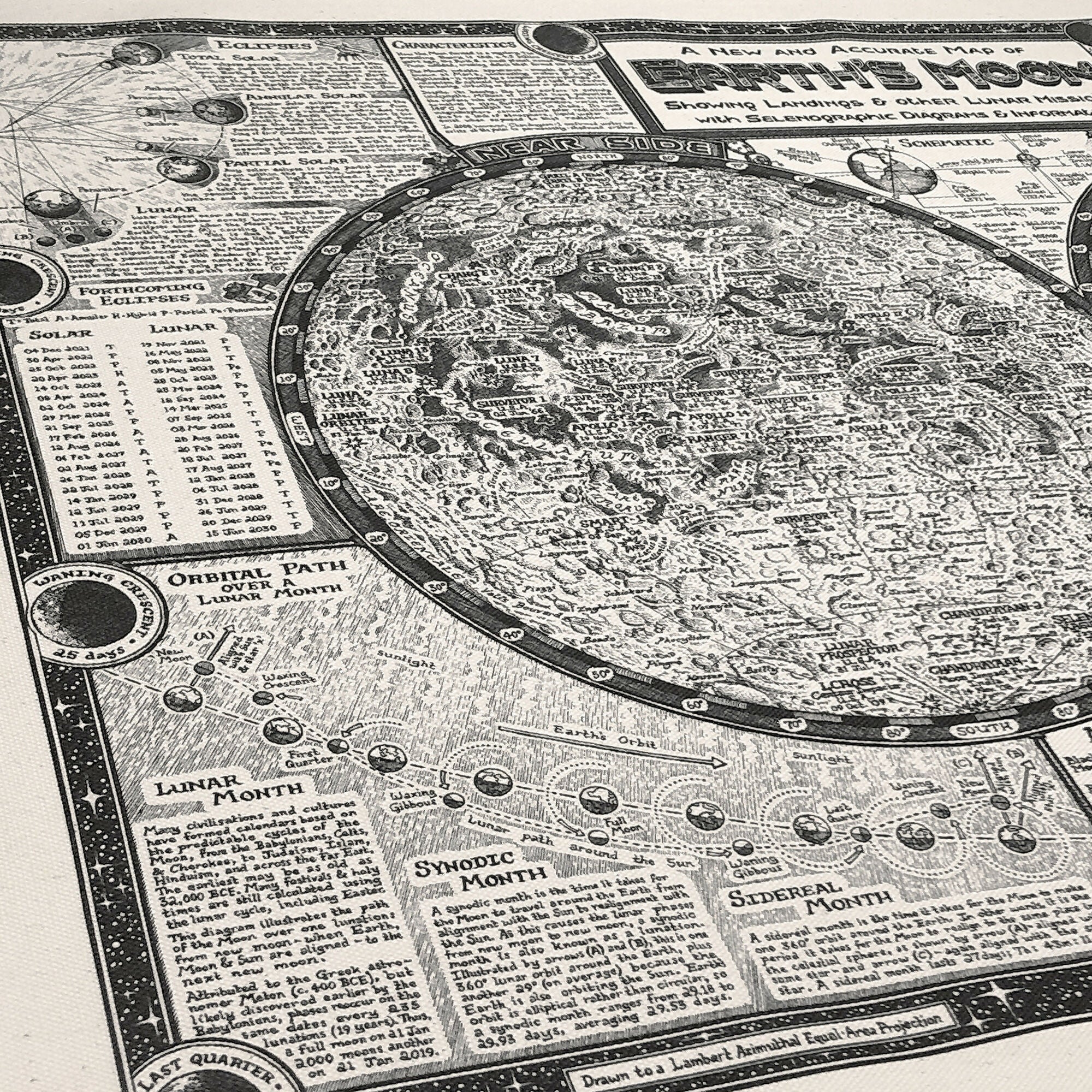 Moon Map Tea Towel