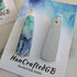 Navy Mint Stud Dangle Silver Earrings, Alcohol Ink Art