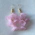 Pink Cascading Flower Earrings In Gold