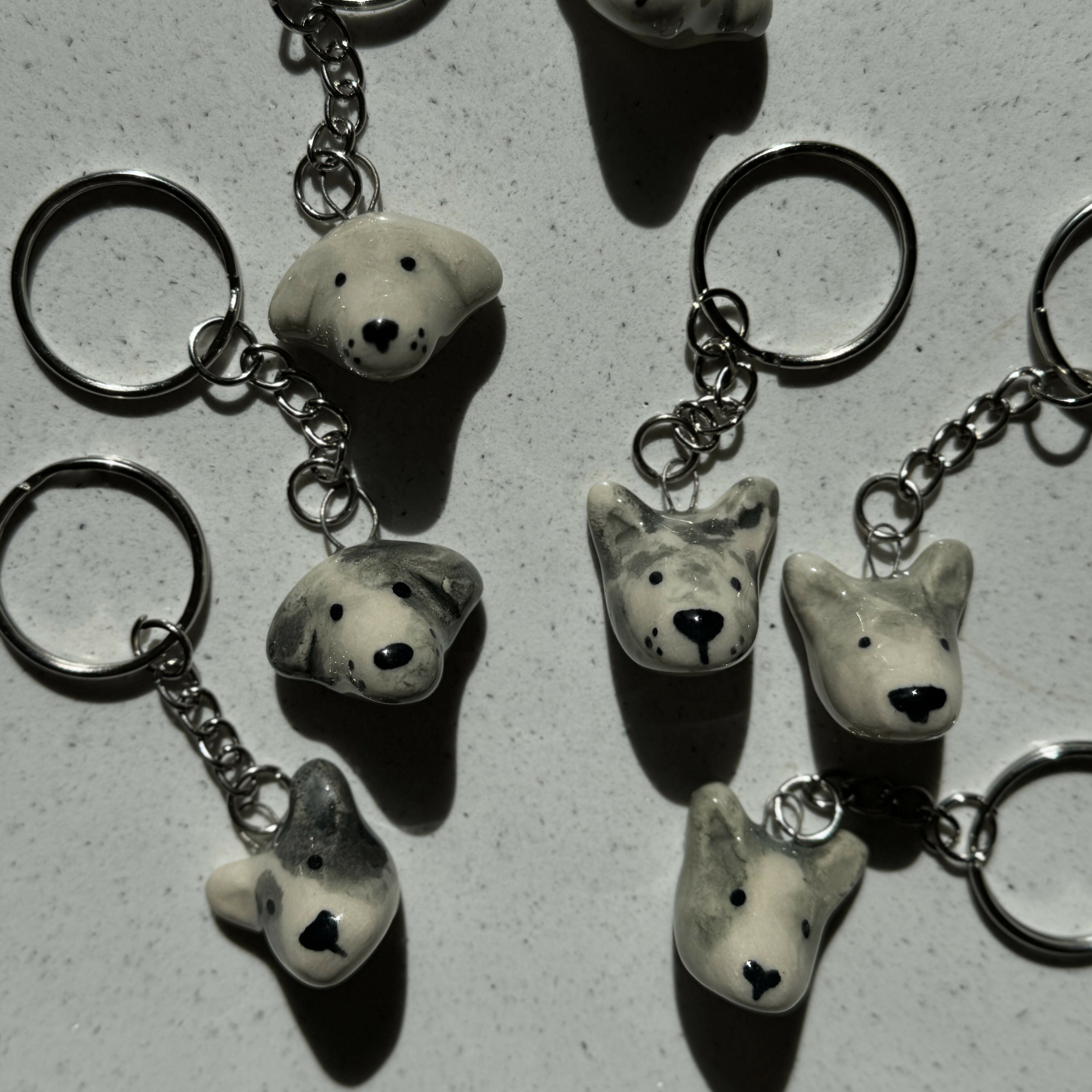 Handmade Ceramic Dog Keyring