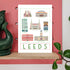 Leeds Landmarks Travel Poster