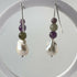 HEALING CRYSTAL & STERLING SILVER THIRD EYE CHAKRA EARRINGS WITH BAROQUE PEARLS