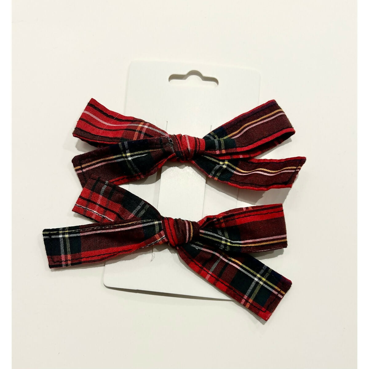 Red Tartan Christmas Tiny Hair Bows