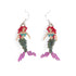 Handwoven Beaded Dangle Earrings - The Little Mermaid, Ariel