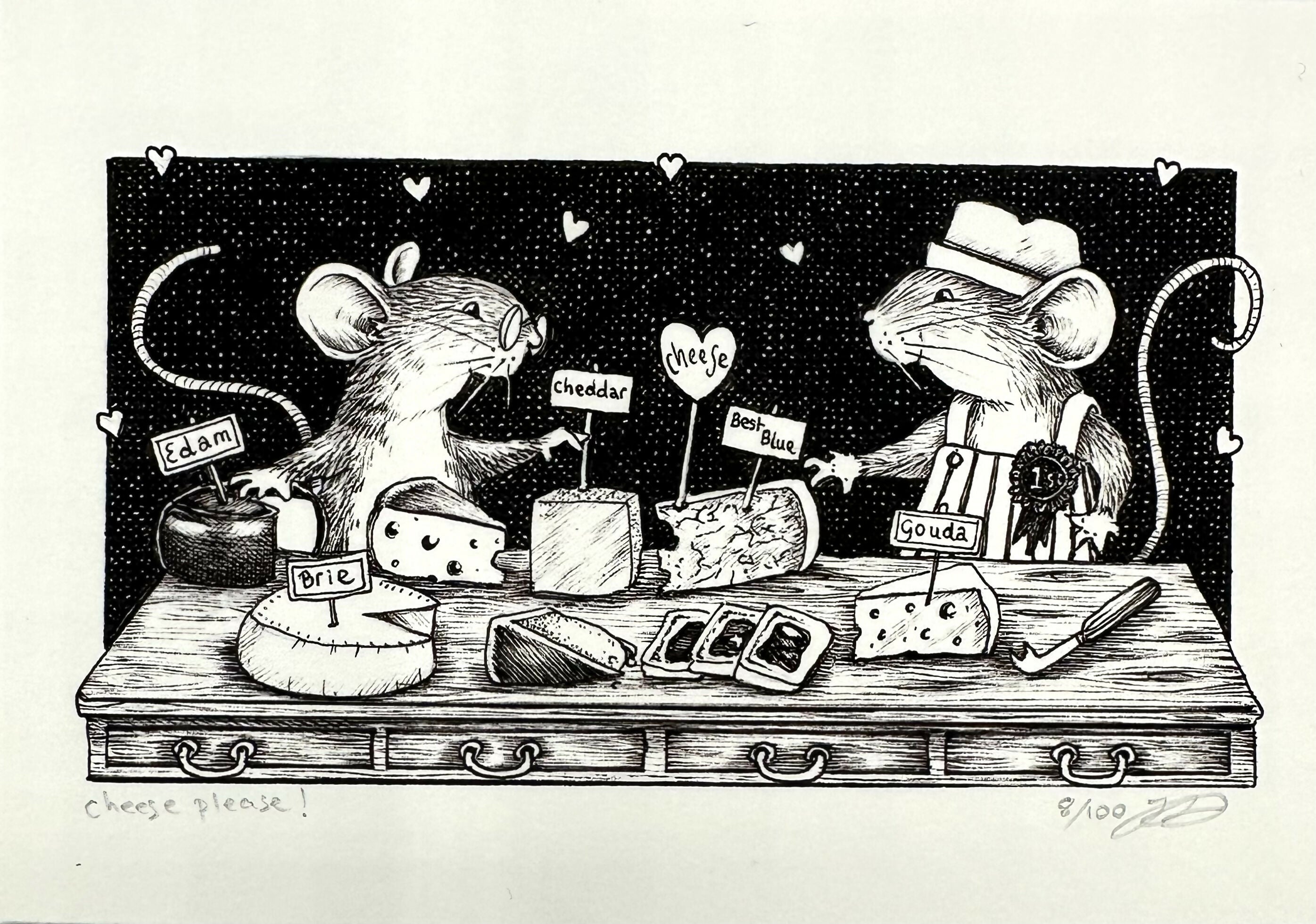 Cheese Please! - Framed Limited Edition Print - By Jenny Davies