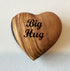 Engraved Solid Olive Wood Hearts