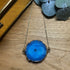 Stunning Gold Plated Blue Solar Quartz Pendant Necklace