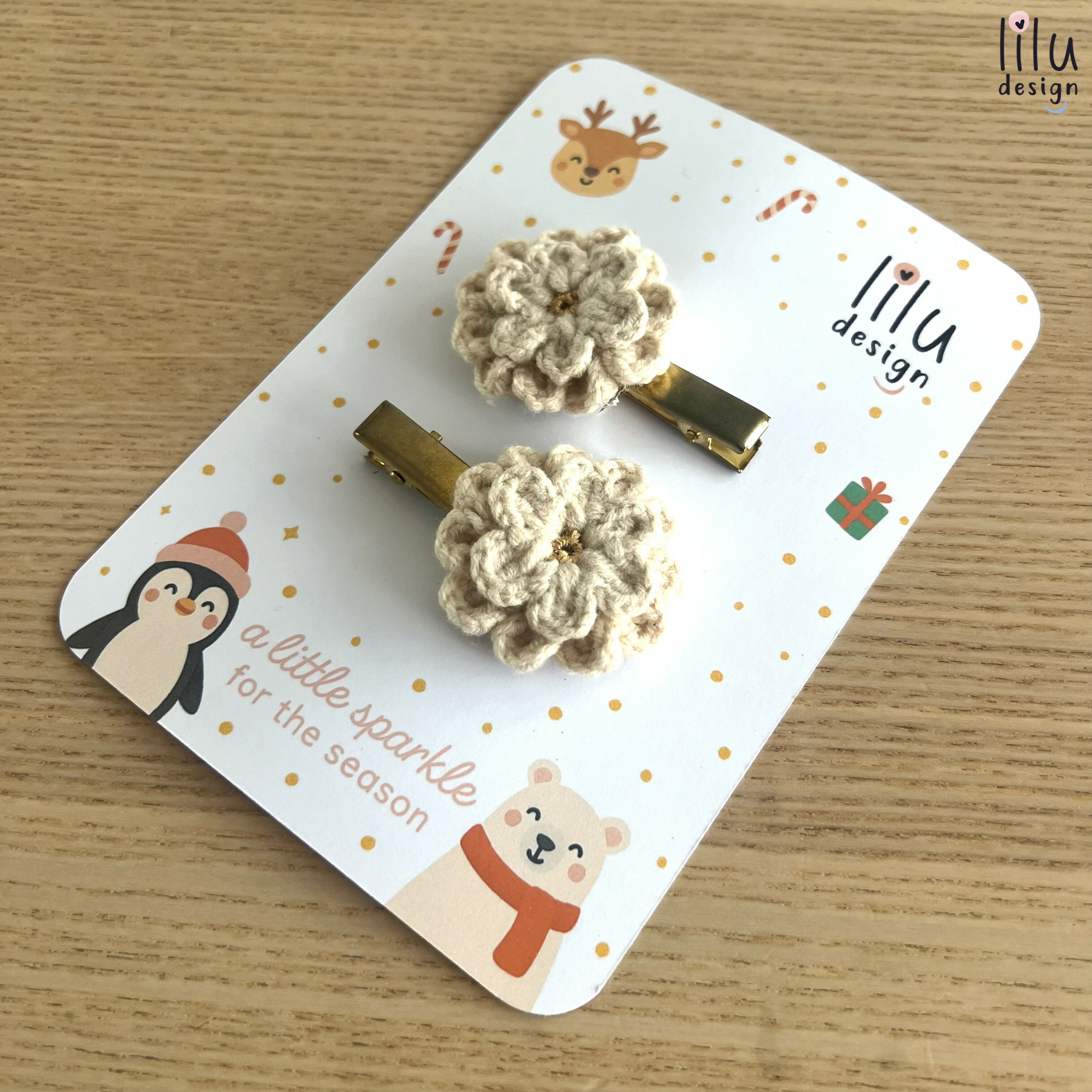 FESTIVE Hair Clip Set - 2 Primroses Snaps