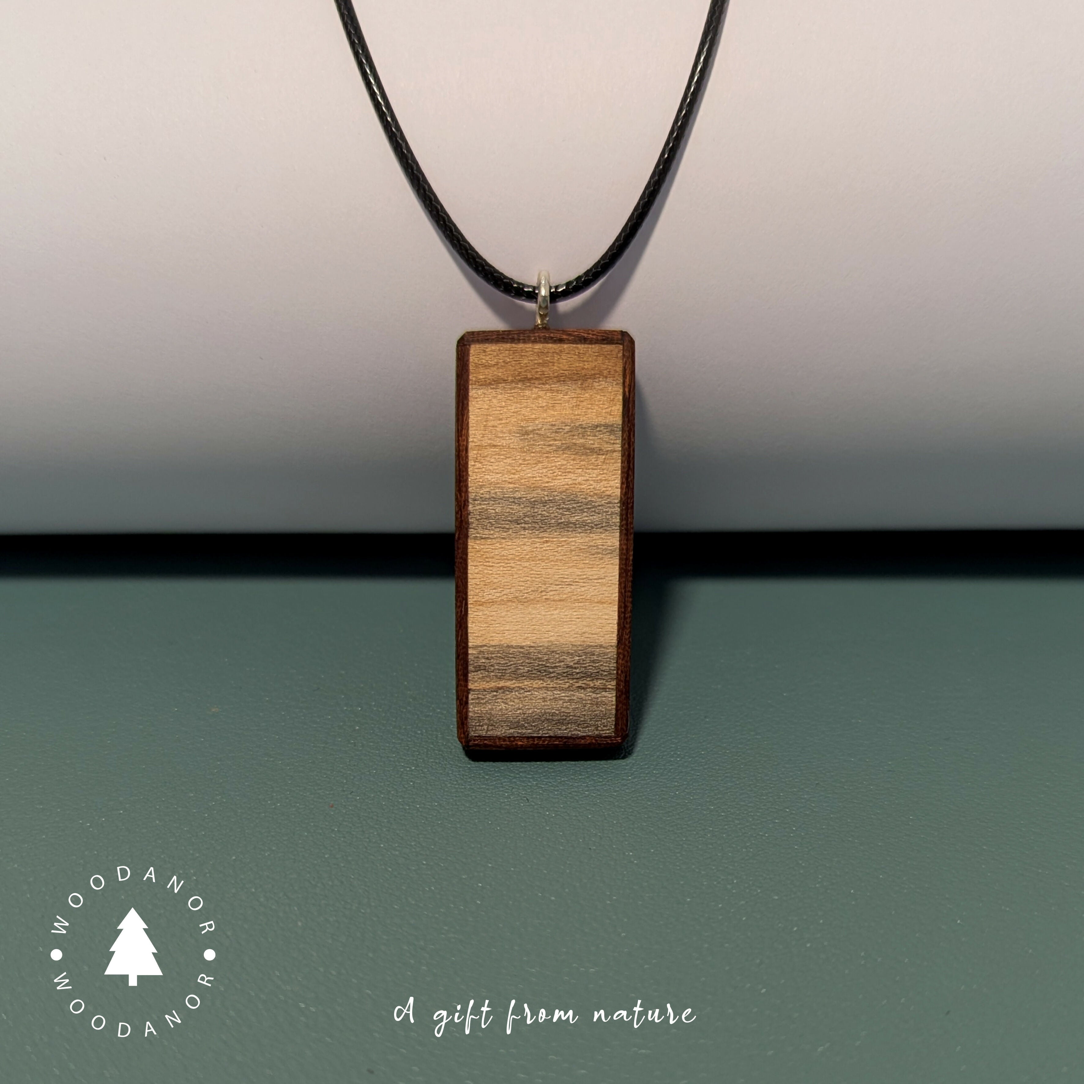 Natural Wood Grain Rectangle Pendant