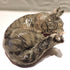 Ceramic Comfy grey maine coon cat sculpture,
